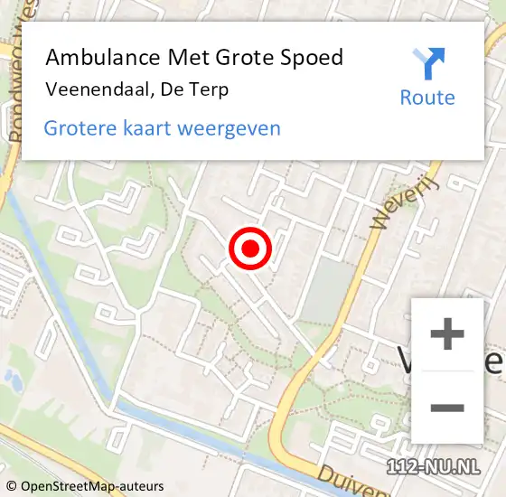 Locatie op kaart van de 112 melding: Ambulance Met Grote Spoed Naar Veenendaal, De Terp op 8 april 2018 13:32