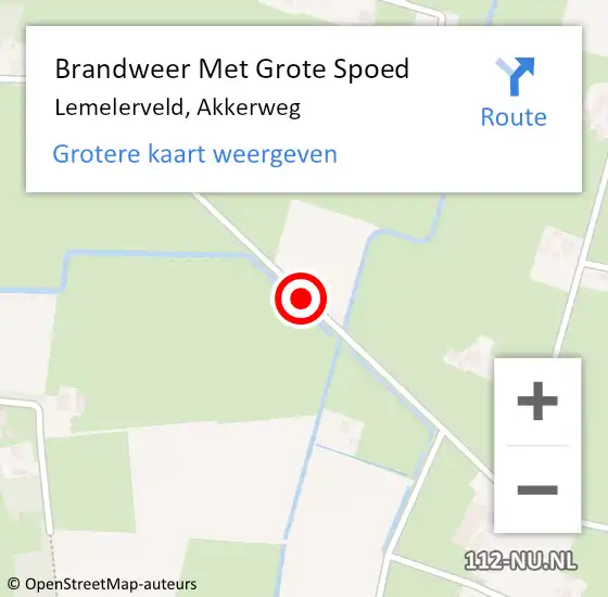 Locatie op kaart van de 112 melding: Brandweer Met Grote Spoed Naar Lemelerveld, Akkerweg op 8 april 2018 13:38