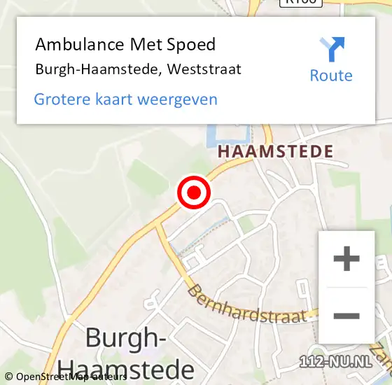 Locatie op kaart van de 112 melding: Ambulance Met Spoed Naar Burgh-Haamstede, Weststraat op 8 april 2018 14:19