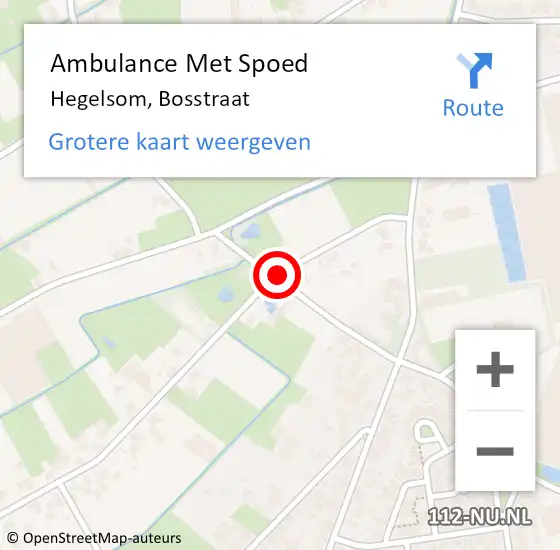 Locatie op kaart van de 112 melding: Ambulance Met Spoed Naar Hegelsom, Bosstraat op 8 april 2018 14:20
