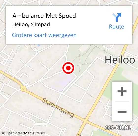 Locatie op kaart van de 112 melding: Ambulance Met Spoed Naar Heiloo, Slimpad op 8 april 2018 14:54