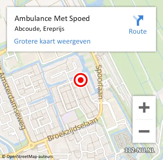 Locatie op kaart van de 112 melding: Ambulance Met Spoed Naar Abcoude, Ereprijs op 8 april 2018 15:50