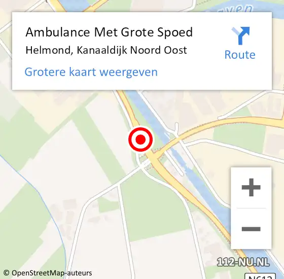 Locatie op kaart van de 112 melding: Ambulance Met Grote Spoed Naar Helmond, Kanaaldijk Zuidwest op 8 april 2018 16:02