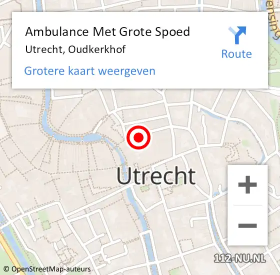 Locatie op kaart van de 112 melding: Ambulance Met Grote Spoed Naar Utrecht, Oudkerkhof op 8 april 2018 17:20