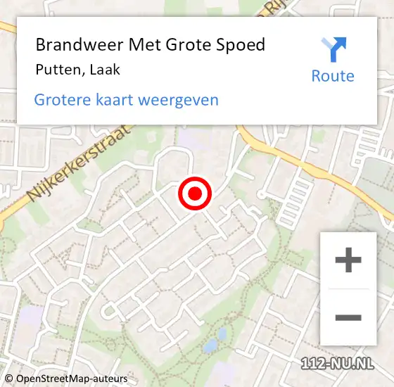 Locatie op kaart van de 112 melding: Brandweer Met Grote Spoed Naar Putten, Laak op 8 april 2018 17:23