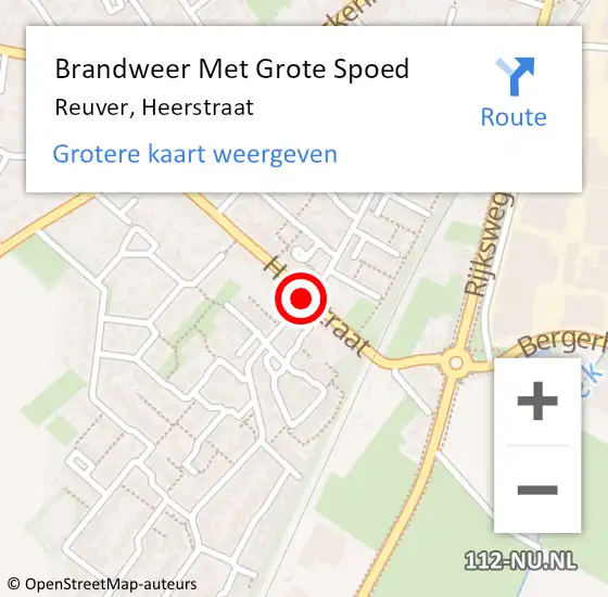 Locatie op kaart van de 112 melding: Brandweer Met Grote Spoed Naar Reuver, Heerstraat op 8 april 2018 17:37