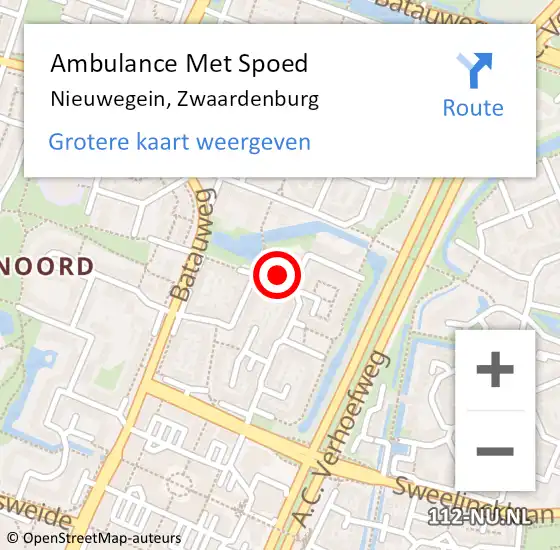 Locatie op kaart van de 112 melding: Ambulance Met Spoed Naar Nieuwegein, Zwaardenburg op 8 april 2018 20:08