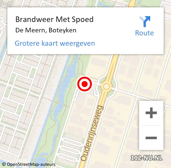 Locatie op kaart van de 112 melding: Brandweer Met Spoed Naar De Meern, Boteyken op 8 april 2018 20:09