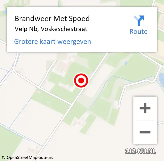 Locatie op kaart van de 112 melding: Brandweer Met Spoed Naar Velp Nb, Voskeschestraat op 8 april 2018 20:41