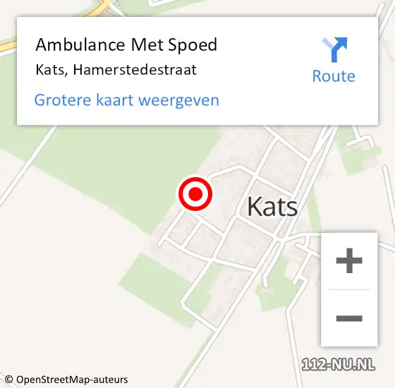 Locatie op kaart van de 112 melding: Ambulance Met Spoed Naar Kats, Hamerstedestraat op 8 april 2018 23:25