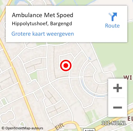 Locatie op kaart van de 112 melding: Ambulance Met Spoed Naar Hippolytushoef, Bargengd op 8 april 2018 23:37