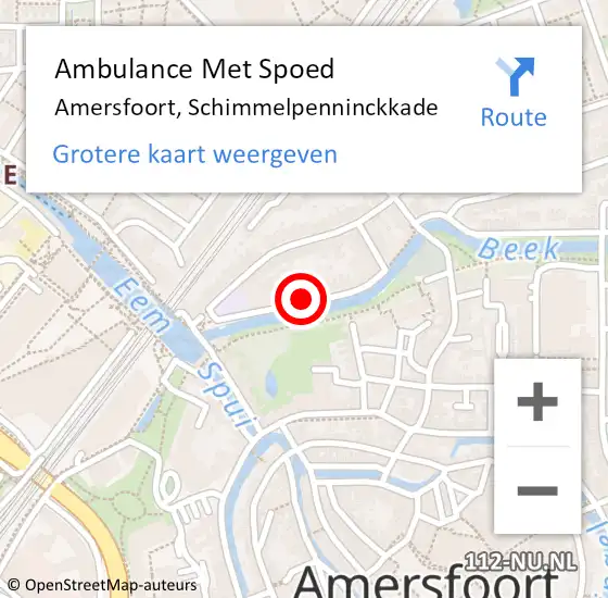 Locatie op kaart van de 112 melding: Ambulance Met Spoed Naar Amersfoort, Schimmelpenninckkade op 9 april 2018 03:39