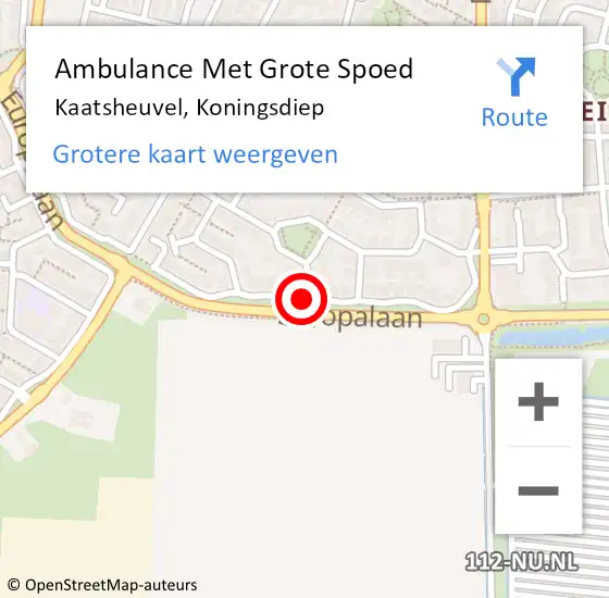 Locatie op kaart van de 112 melding: Ambulance Met Grote Spoed Naar Kaatsheuvel, Koningsdiep op 9 april 2018 04:23