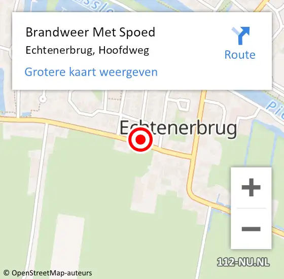 Locatie op kaart van de 112 melding: Brandweer Met Spoed Naar Echtenerbrug, Hoofdweg op 9 april 2018 07:21