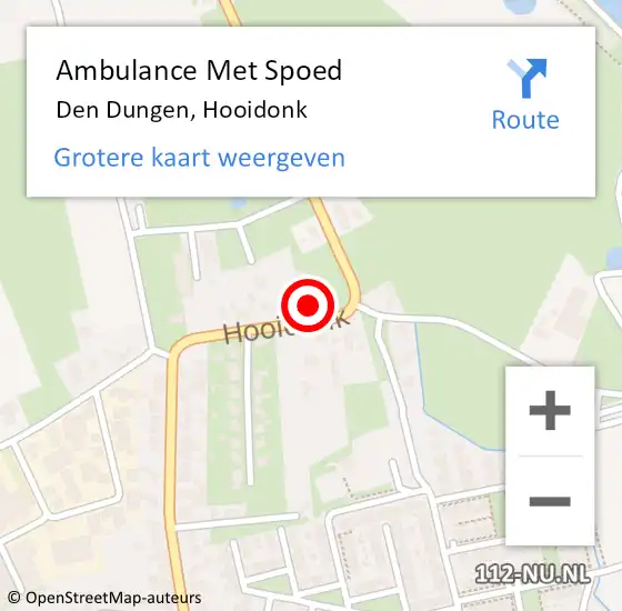 Locatie op kaart van de 112 melding: Ambulance Met Spoed Naar Den Dungen, Hooidonk op 9 april 2018 07:52