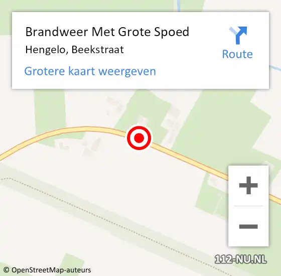 Locatie op kaart van de 112 melding: Brandweer Met Grote Spoed Naar Hengelo, Beekstraat op 9 april 2018 08:54