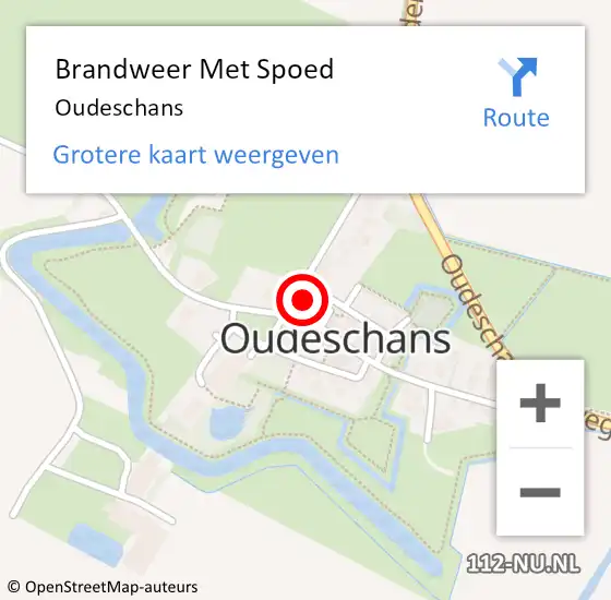 Locatie op kaart van de 112 melding: Brandweer Met Spoed Naar Oudeschans op 9 april 2018 09:02