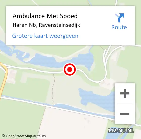 Locatie op kaart van de 112 melding: Ambulance Met Spoed Naar Haren Nb, Ravensteinsedijk op 21 februari 2014 15:12