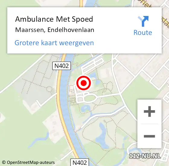 Locatie op kaart van de 112 melding: Ambulance Met Spoed Naar Maarssen, Endelhovenlaan op 9 april 2018 11:26