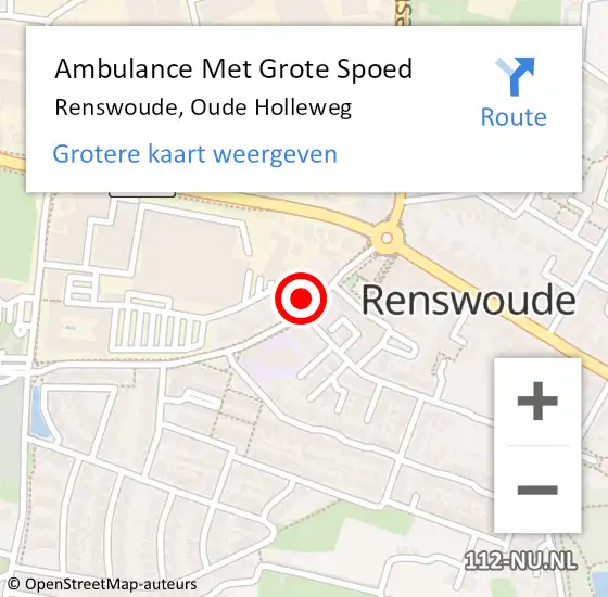 Locatie op kaart van de 112 melding: Ambulance Met Grote Spoed Naar Renswoude, Oude Holleweg op 9 april 2018 11:31