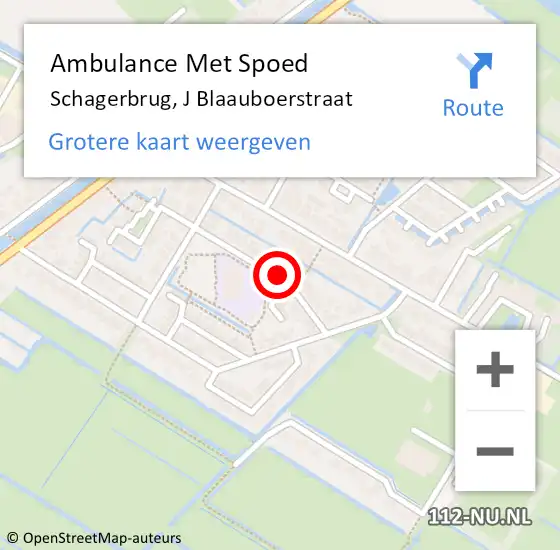 Locatie op kaart van de 112 melding: Ambulance Met Spoed Naar Schagerbrug, J Blaauboerstraat op 9 april 2018 11:34