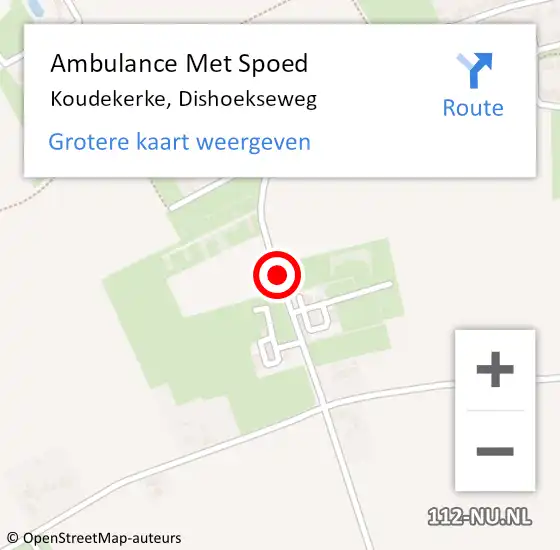 Locatie op kaart van de 112 melding: Ambulance Met Spoed Naar Koudekerke, Dishoekseweg op 9 april 2018 12:17