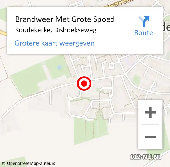 Locatie op kaart van de 112 melding: Brandweer Met Grote Spoed Naar Koudekerke, Dishoekseweg op 9 april 2018 12:18