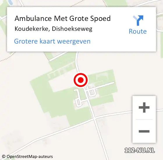 Locatie op kaart van de 112 melding: Ambulance Met Grote Spoed Naar Koudekerke, Dishoekseweg op 9 april 2018 12:20