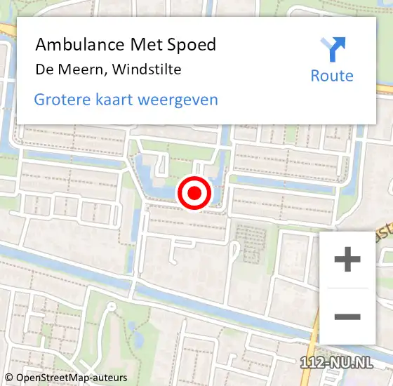 Locatie op kaart van de 112 melding: Ambulance Met Spoed Naar De Meern, Windstilte op 9 april 2018 12:22