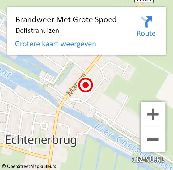 Locatie op kaart van de 112 melding: Brandweer Met Grote Spoed Naar Delfstrahuizen op 9 april 2018 15:06