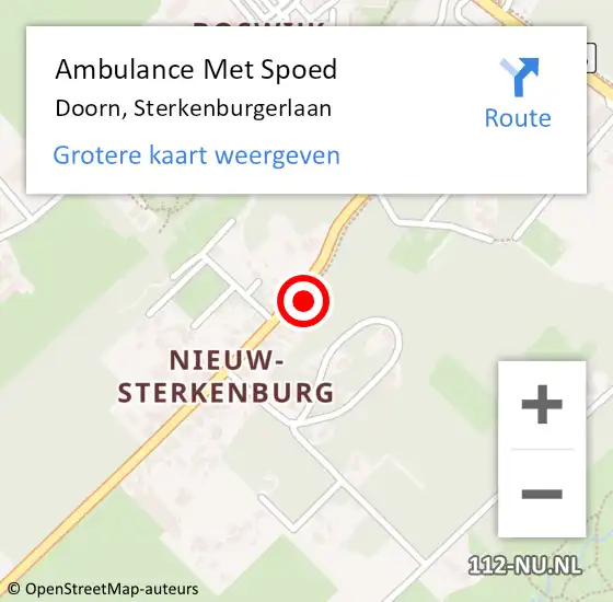 Locatie op kaart van de 112 melding: Ambulance Met Spoed Naar Doorn, Sterkenburgerlaan op 9 april 2018 15:14