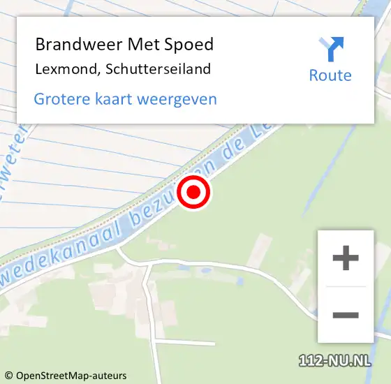 Locatie op kaart van de 112 melding: Brandweer Met Spoed Naar Lexmond, Schutterseiland op 9 april 2018 15:55