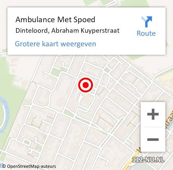 Locatie op kaart van de 112 melding: Ambulance Met Spoed Naar Dinteloord, Abraham Kuyperstraat op 9 april 2018 16:55