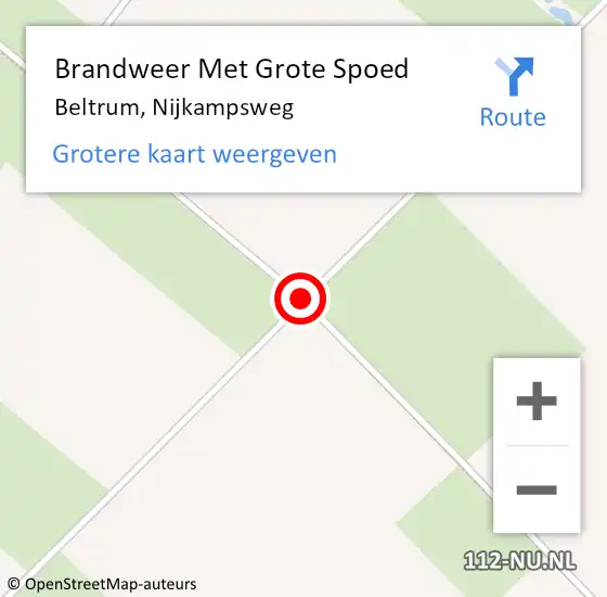 Locatie op kaart van de 112 melding: Brandweer Met Grote Spoed Naar Beltrum, Nijkampsweg op 9 april 2018 17:10