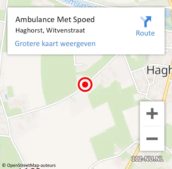 Locatie op kaart van de 112 melding: Ambulance Met Spoed Naar Haghorst, Witvenstraat op 9 april 2018 17:24