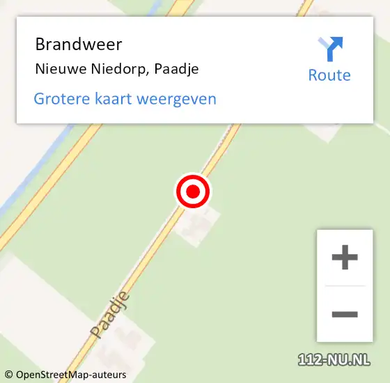 Locatie op kaart van de 112 melding: Brandweer Nieuwe Niedorp, Paadje op 9 april 2018 18:59