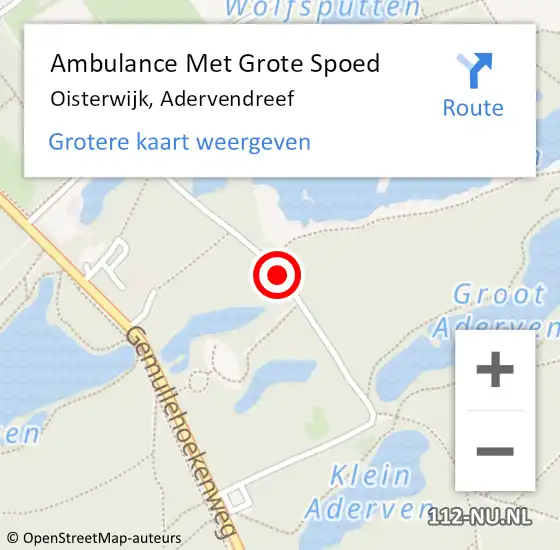 Locatie op kaart van de 112 melding: Ambulance Met Grote Spoed Naar Oisterwijk, Adervendreef op 9 april 2018 22:21