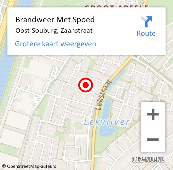 Locatie op kaart van de 112 melding: Brandweer Met Spoed Naar Oost-Souburg, Zaanstraat op 10 april 2018 01:54