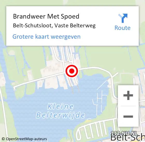Locatie op kaart van de 112 melding: Brandweer Met Spoed Naar Belt-Schutsloot, Vaste Belterweg op 10 april 2018 06:11