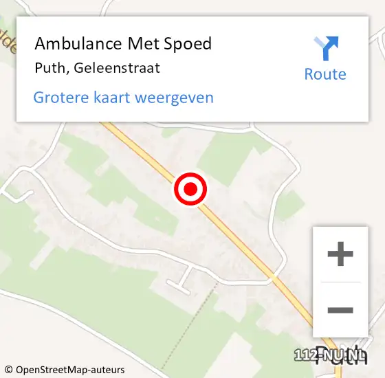 Locatie op kaart van de 112 melding: Ambulance Met Spoed Naar Puth, Geleenstraat op 21 februari 2014 16:29