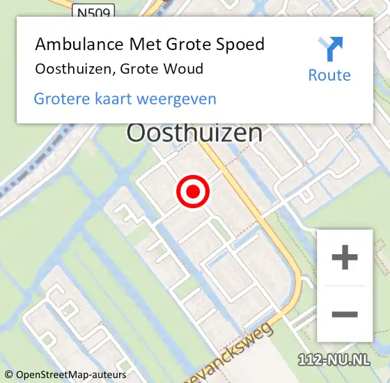 Locatie op kaart van de 112 melding: Ambulance Met Grote Spoed Naar Oosthuizen, Grote Woud op 10 april 2018 06:53