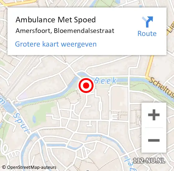 Locatie op kaart van de 112 melding: Ambulance Met Spoed Naar Amersfoort, Bloemendalsestraat op 10 april 2018 07:49