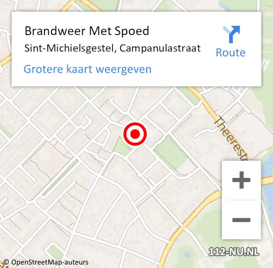 Locatie op kaart van de 112 melding: Brandweer Met Spoed Naar Sint-Michielsgestel, Campanulastraat op 10 april 2018 08:03