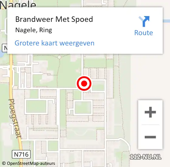 Locatie op kaart van de 112 melding: Brandweer Met Spoed Naar Nagele, Ring op 10 april 2018 09:14