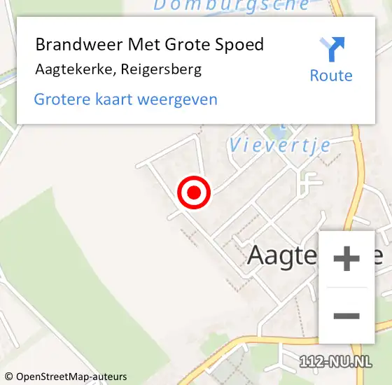 Locatie op kaart van de 112 melding: Brandweer Met Grote Spoed Naar Aagtekerke, Reigersberg op 10 april 2018 10:08