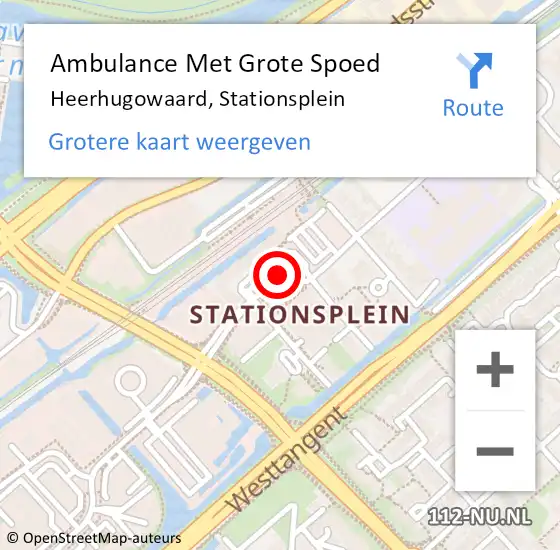 Locatie op kaart van de 112 melding: Ambulance Met Grote Spoed Naar Heerhugowaard, Stationsplein op 10 april 2018 13:08