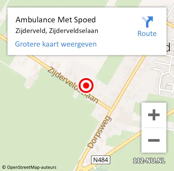 Locatie op kaart van de 112 melding: Ambulance Met Spoed Naar Zijderveld, Zijderveldselaan op 10 april 2018 15:21