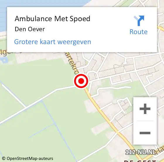 Locatie op kaart van de 112 melding: Ambulance Met Spoed Naar Den Oever op 10 april 2018 15:47
