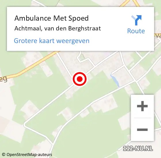 Locatie op kaart van de 112 melding: Ambulance Met Spoed Naar Achtmaal, van den Berghstraat op 10 april 2018 16:04