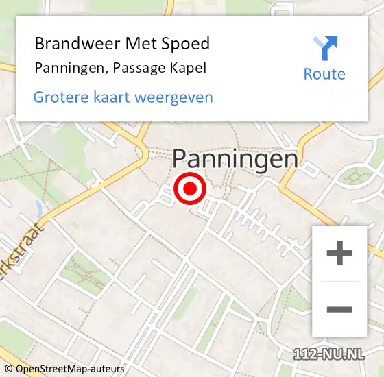 Locatie op kaart van de 112 melding: Brandweer Met Spoed Naar Panningen, Passage Kapel op 10 april 2018 16:16